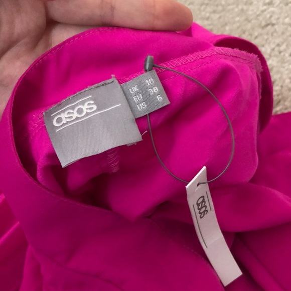 NWT ASOS Pleated V Neck Cut Out Back Mini Dress - Picture 8 of 8